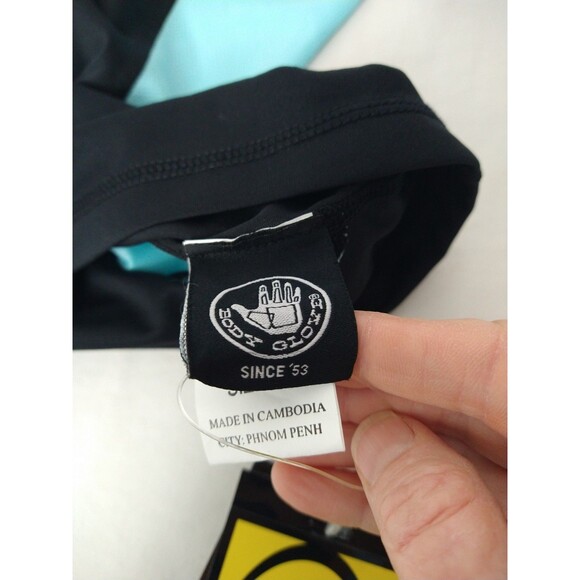 NWT Body Glove UVP Rash Guard Size L Blue White Black Colorblock Surf Swim Sun - Picture 6 of 9
